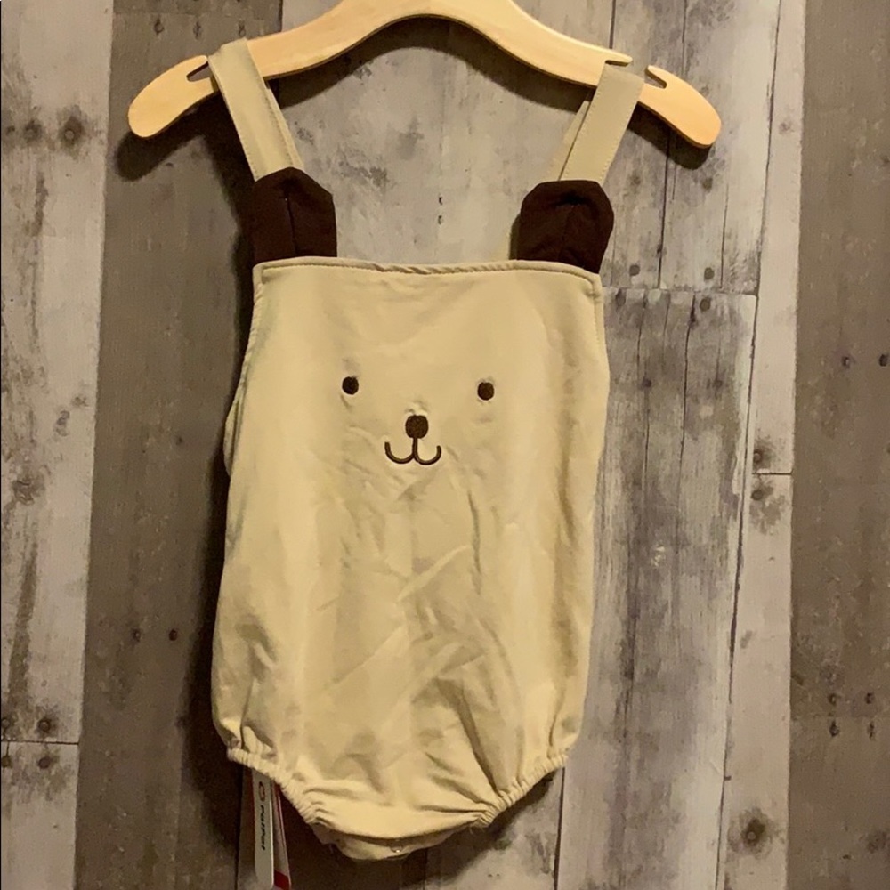 PatPat brown bear overalls bodysuit 12-18 months